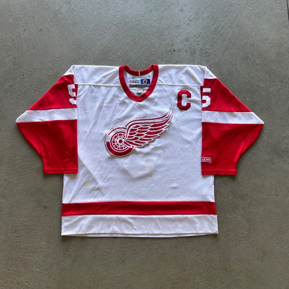 CCM Detroit Red Wings Captain Jersey Adult XL White Nicklas Lidstrom NHL Hockey